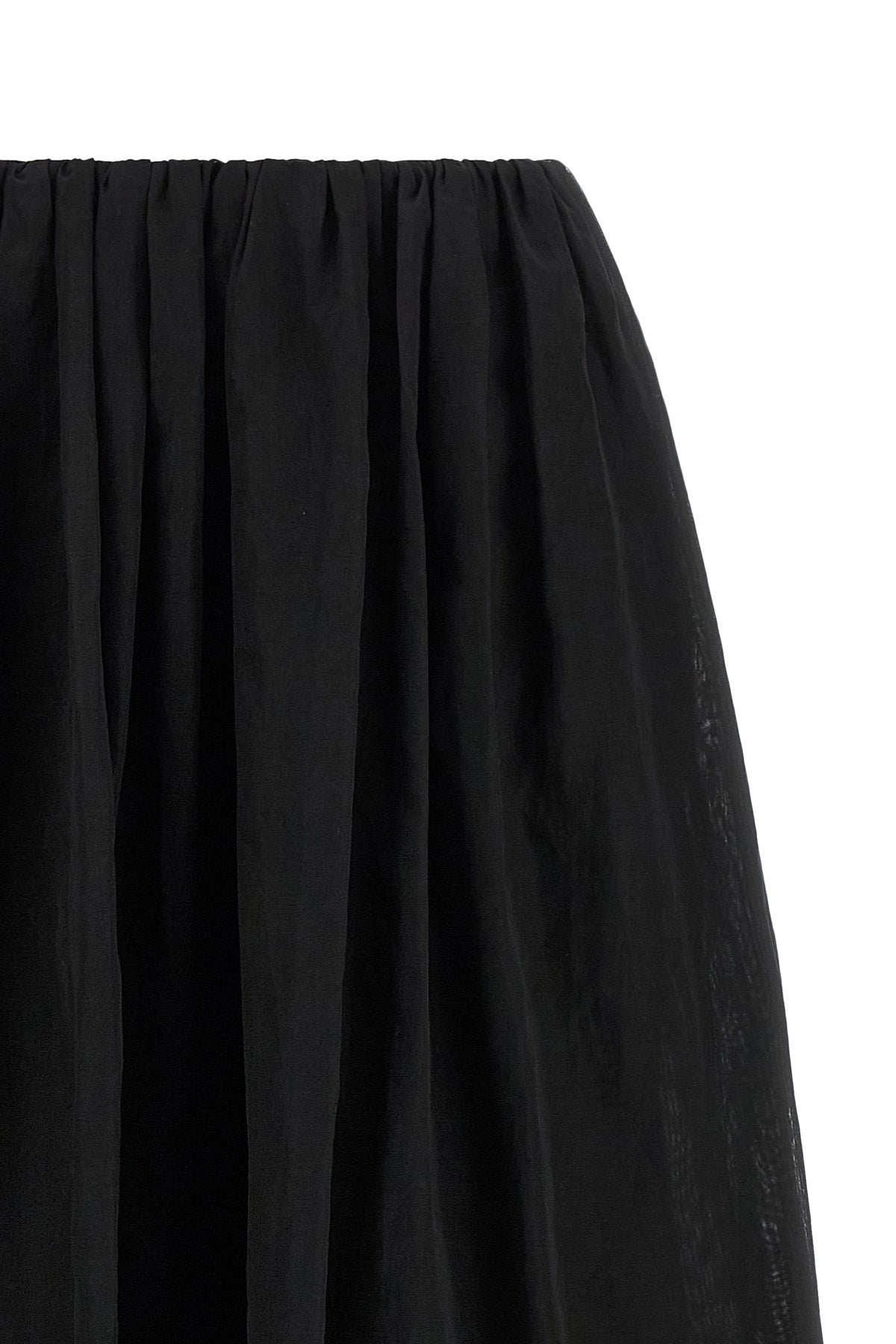 long skirt in semi-transparent cotton organza
