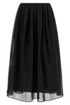 long skirt in semi-transparent cotton organza