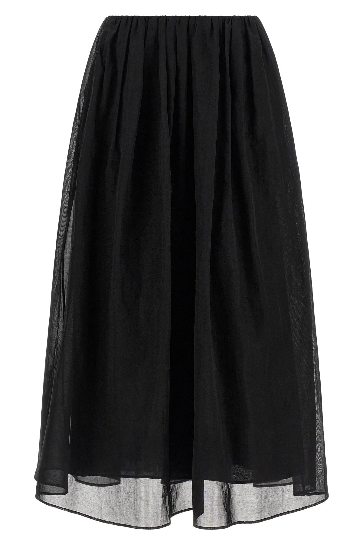 long skirt in semi-transparent cotton organza