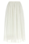 maxi skirt in semi-transparent multilayer cotton