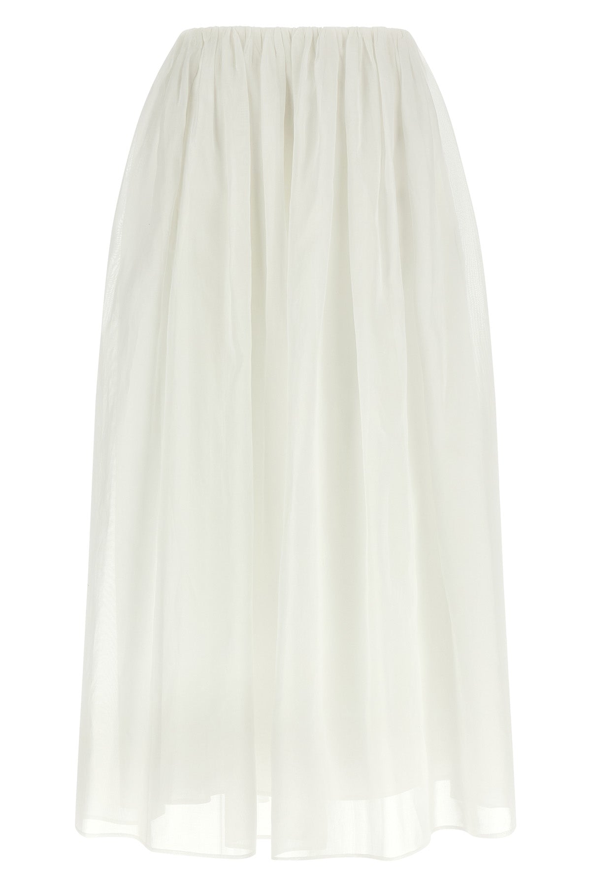 maxi skirt in semi-transparent multilayer cotton