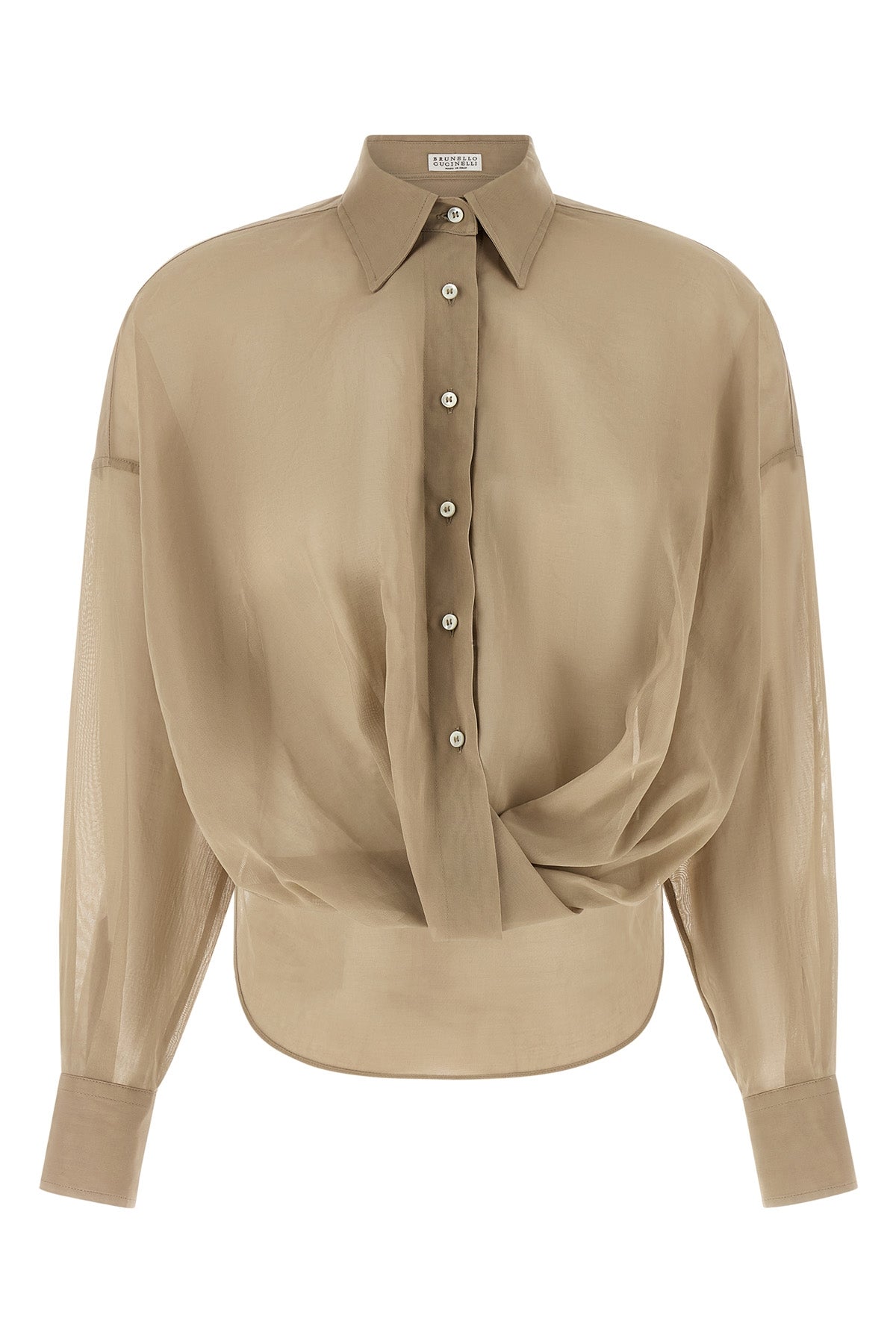 semi-transparent cotton taffeta shirt