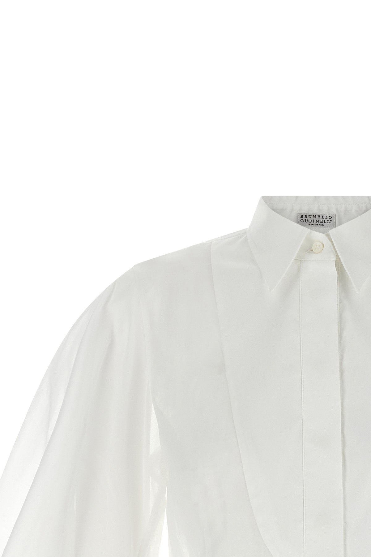 semi-transparent crispy cotton organza shirt