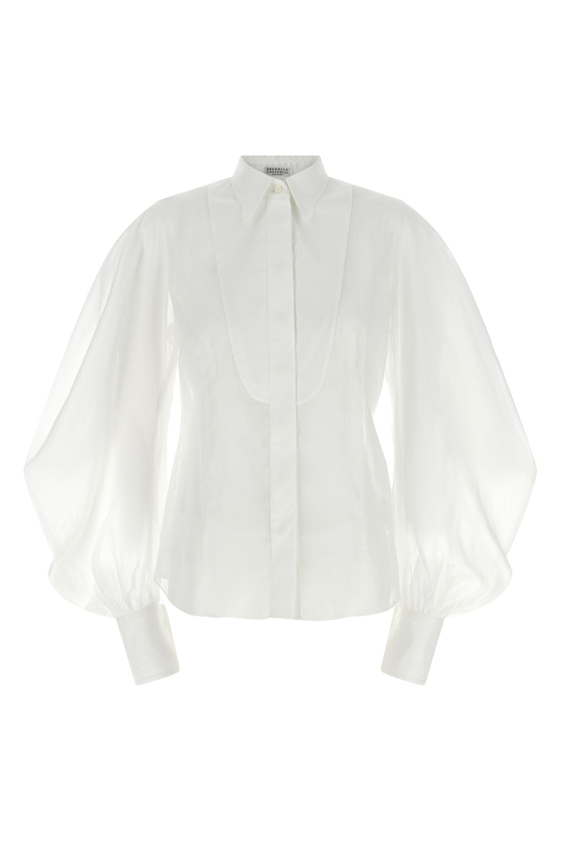 BRUNELLO CUCINELLI L semi-transparent crispy cotton organza shirt