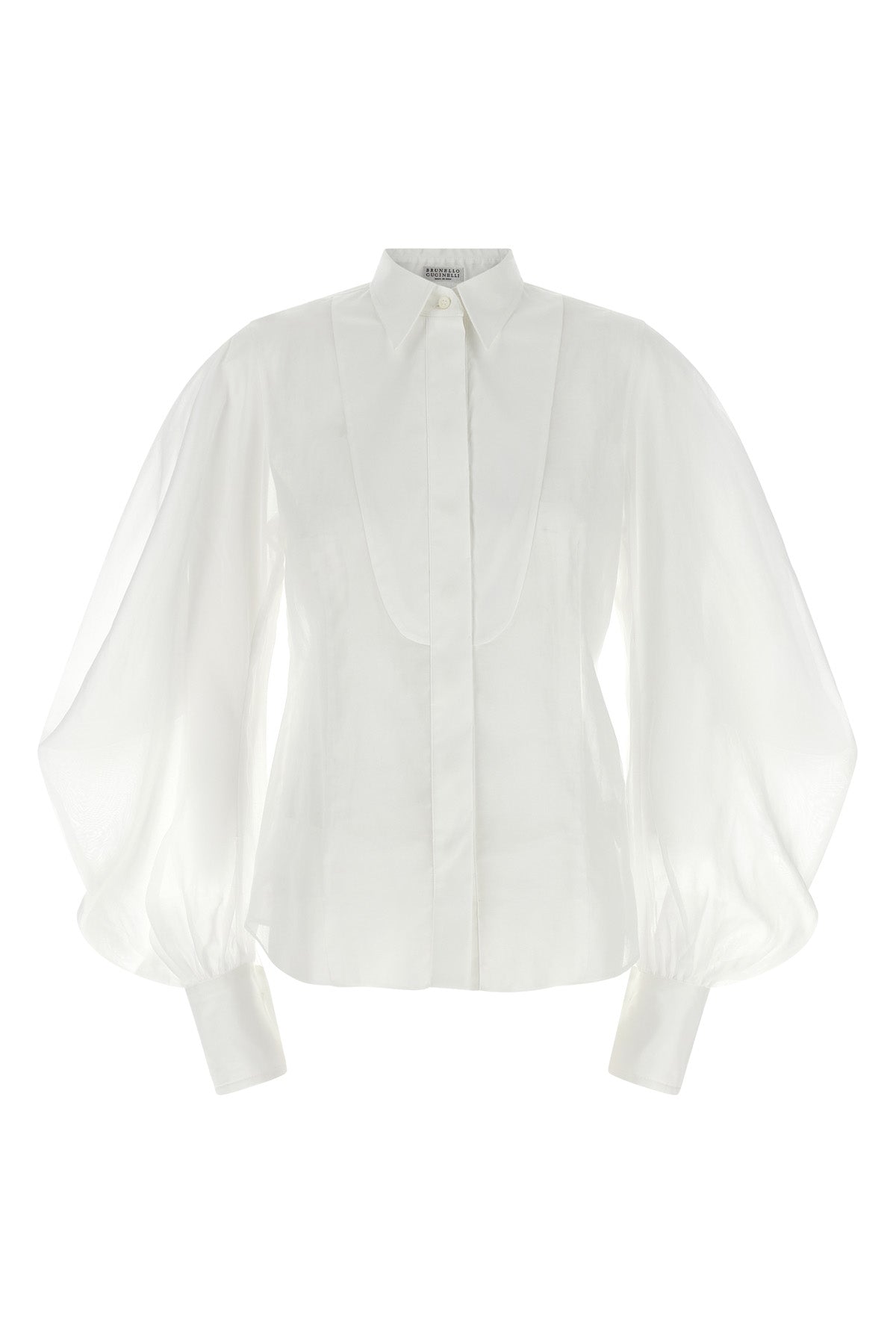semi-transparent crispy cotton organza shirt