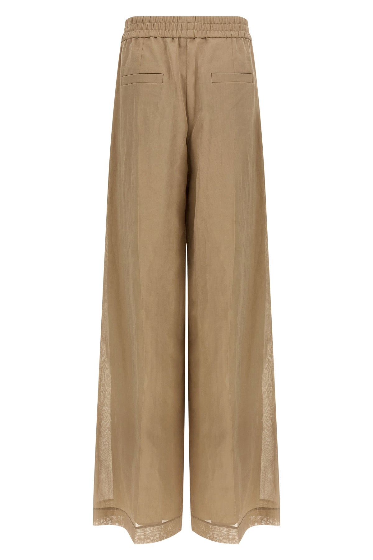 loose track cotton organza pants