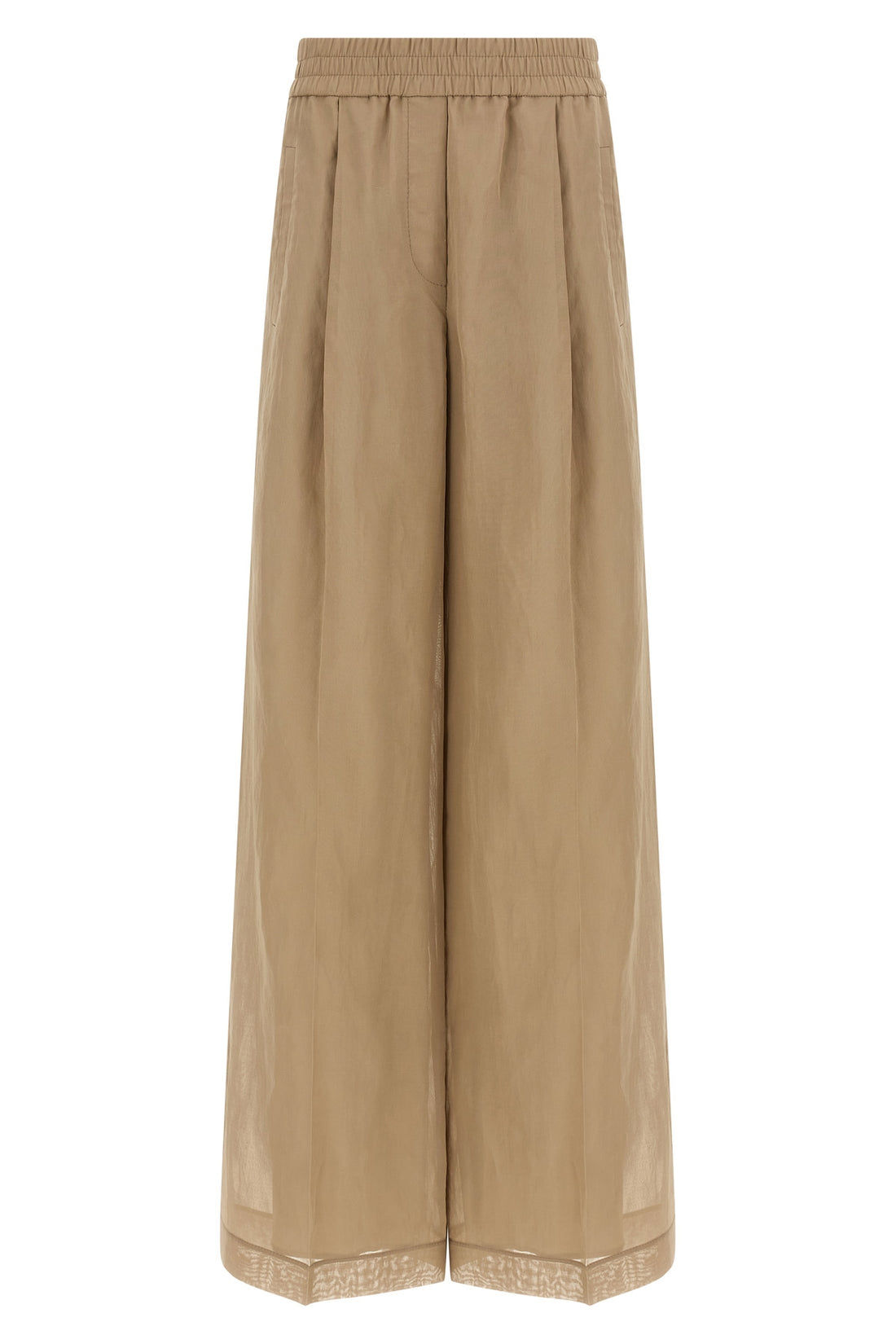 BRUNELLO CUCINELLI 40 loose track cotton organza pants
