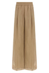 loose track cotton organza pants