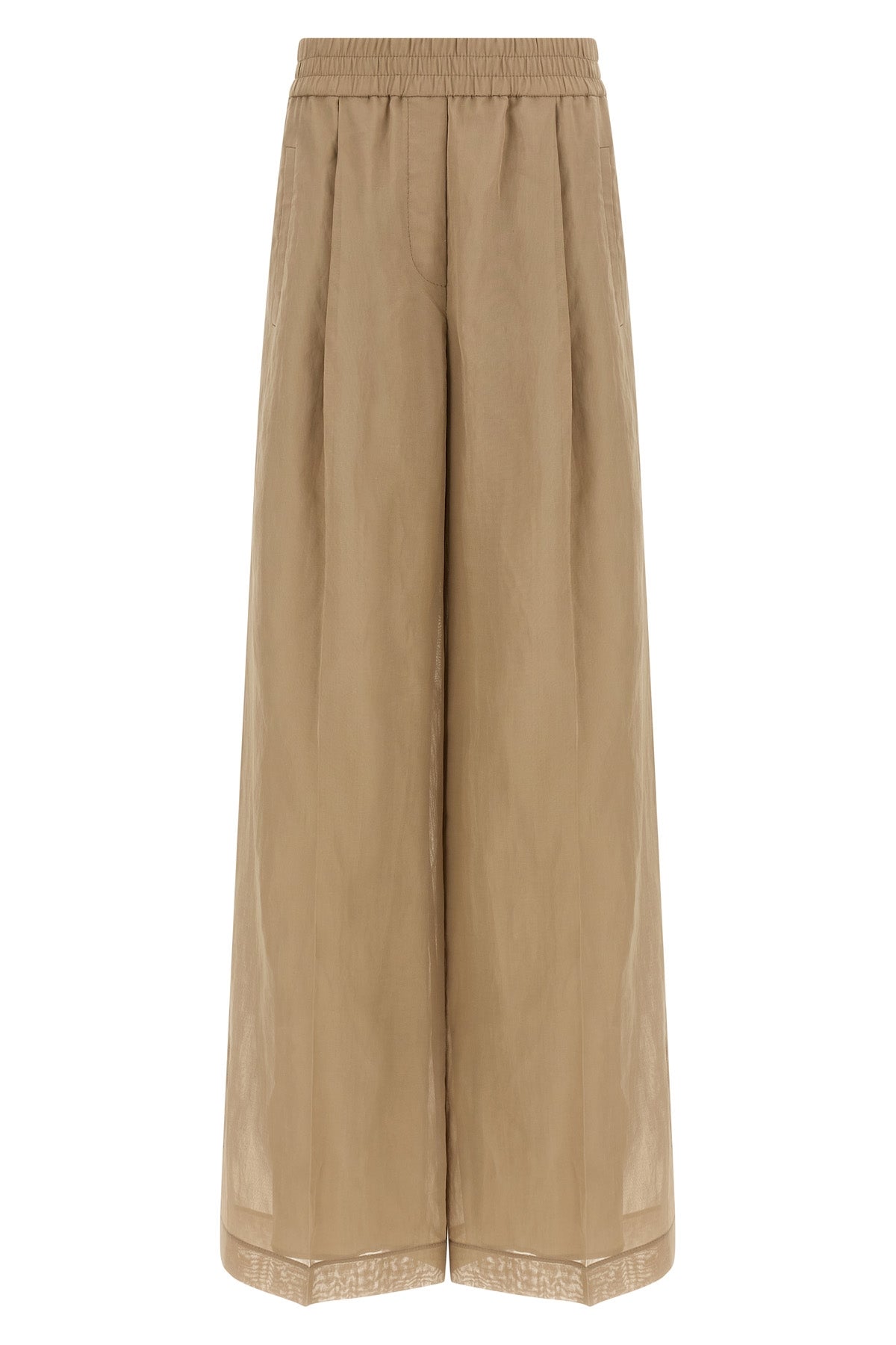 loose track cotton organza pants
