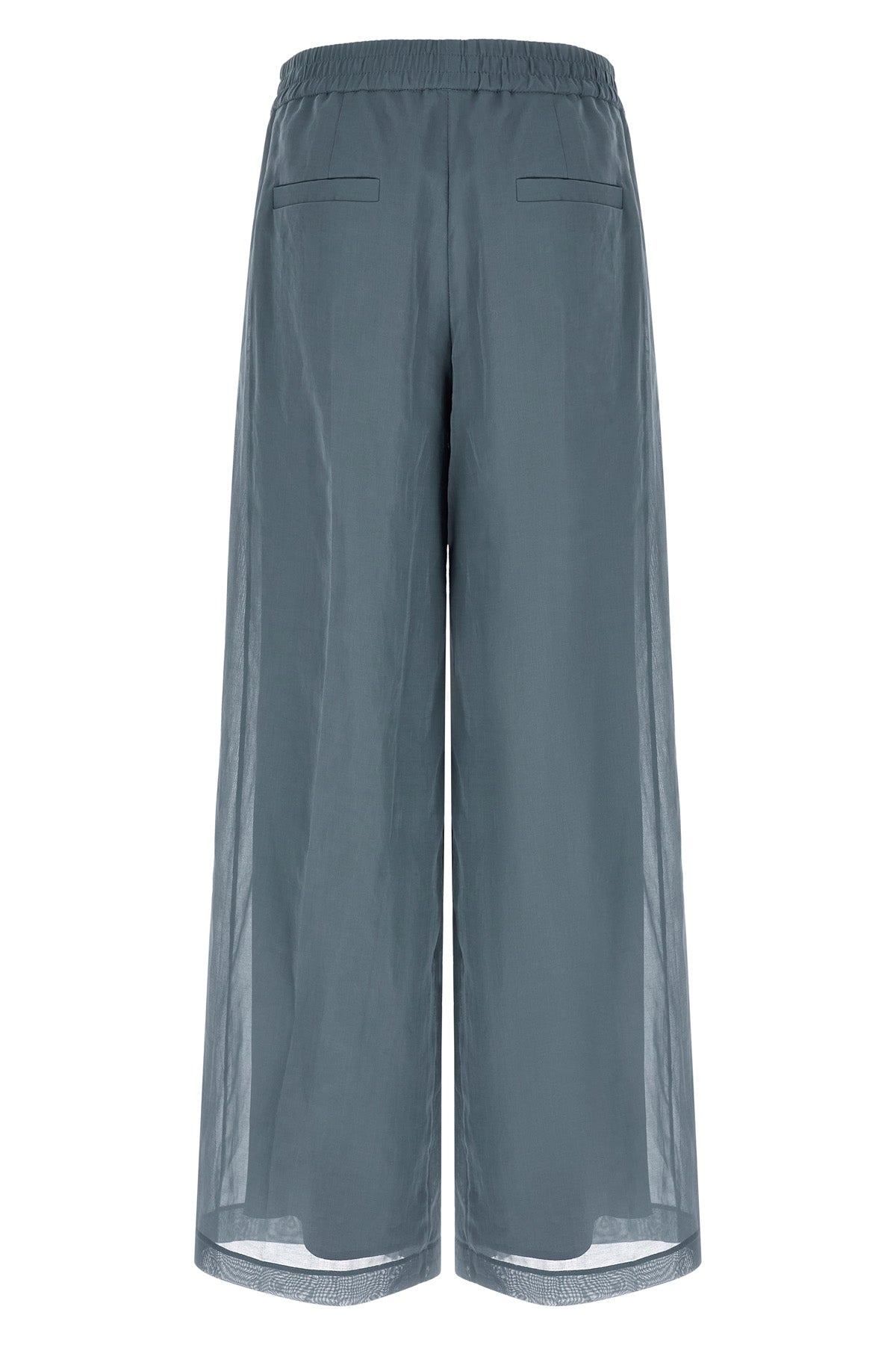 loose track cotton organza pants