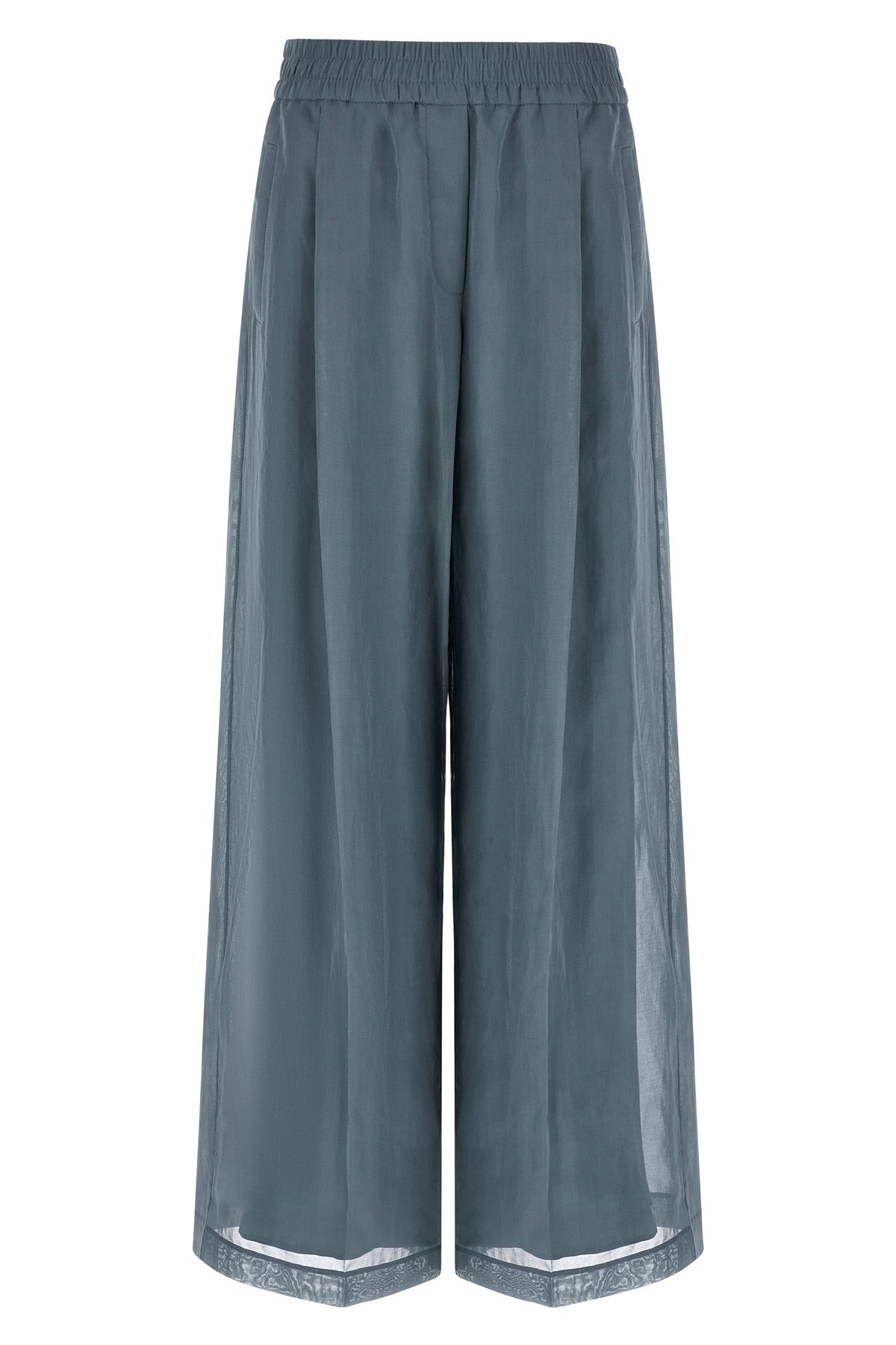 loose track cotton organza pants