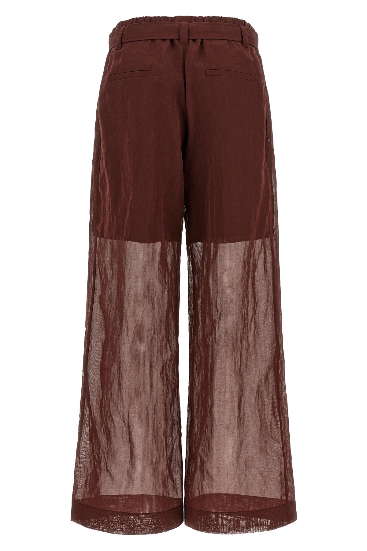 loose pants  in semi-transparent cotton organza