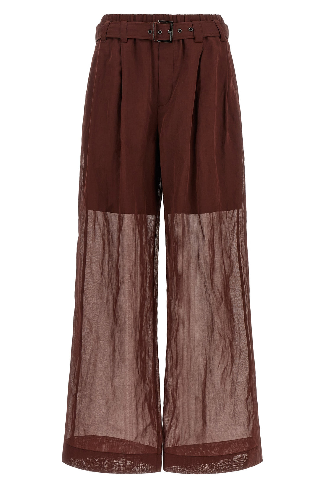BRUNELLO CUCINELLI 40 loose pants  in semi-transparent cotton organza