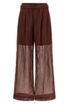 loose pants  in semi-transparent cotton organza