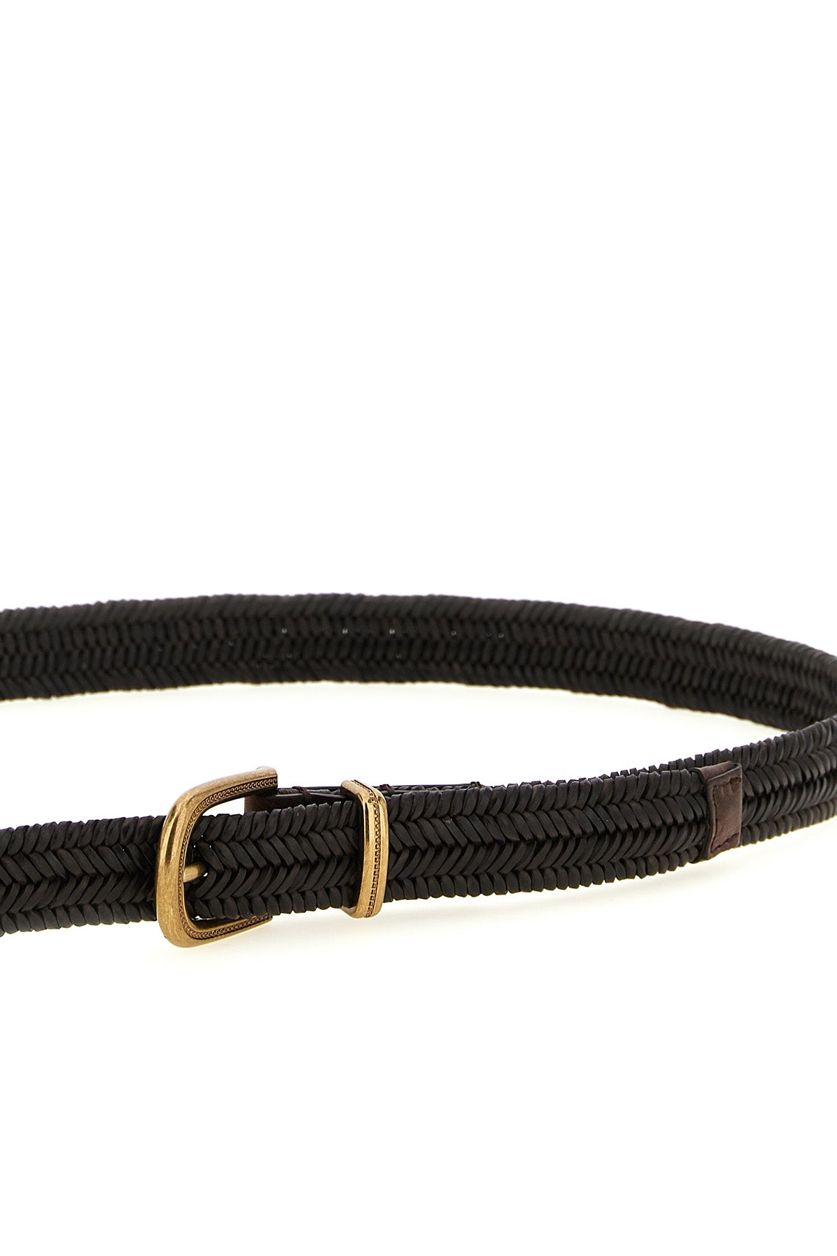 braided stretch leather belt