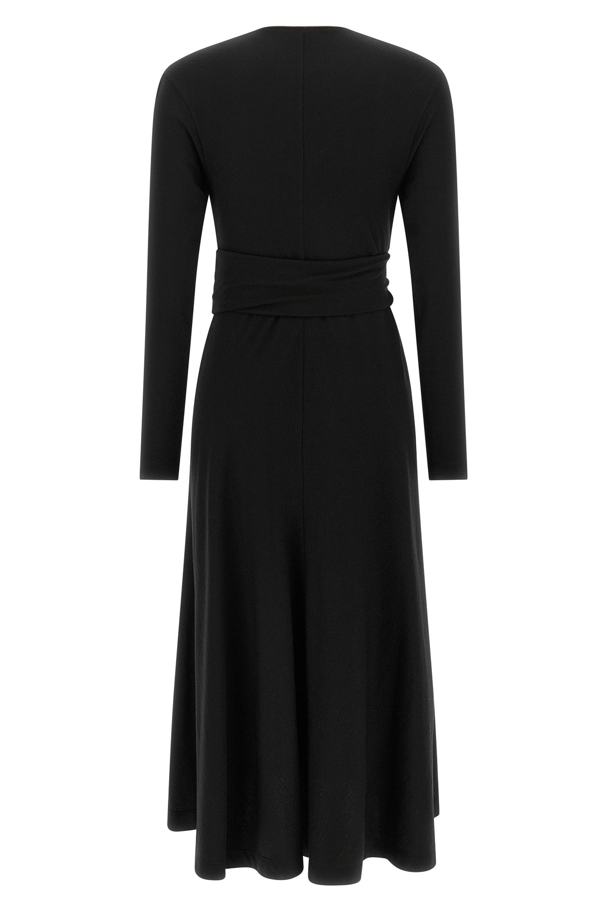 the brunello cucinelli midi dress defines a fluid silhouette through a sartorial