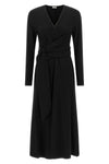 the brunello cucinelli midi dress defines a fluid silhouette through a sartorial