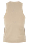 dazzling check embroidery stretch cotton jersey top