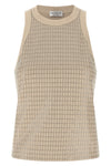 dazzling check embroidery stretch cotton jersey top