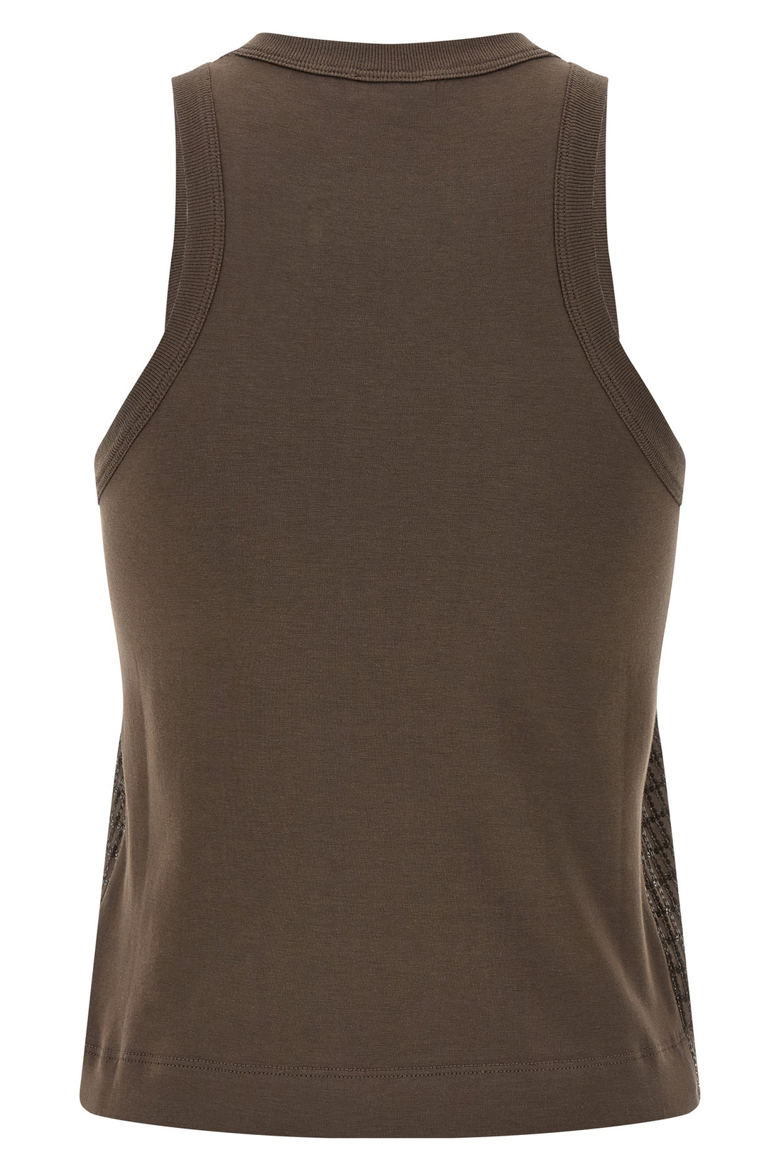BRUNELLO CUCINELLI L dazzling check embroidery stretch cotton jersey top