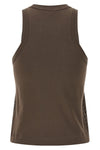 dazzling check embroidery stretch cotton jersey top