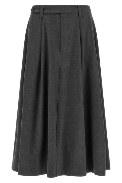 cool wool mélange midi skirt