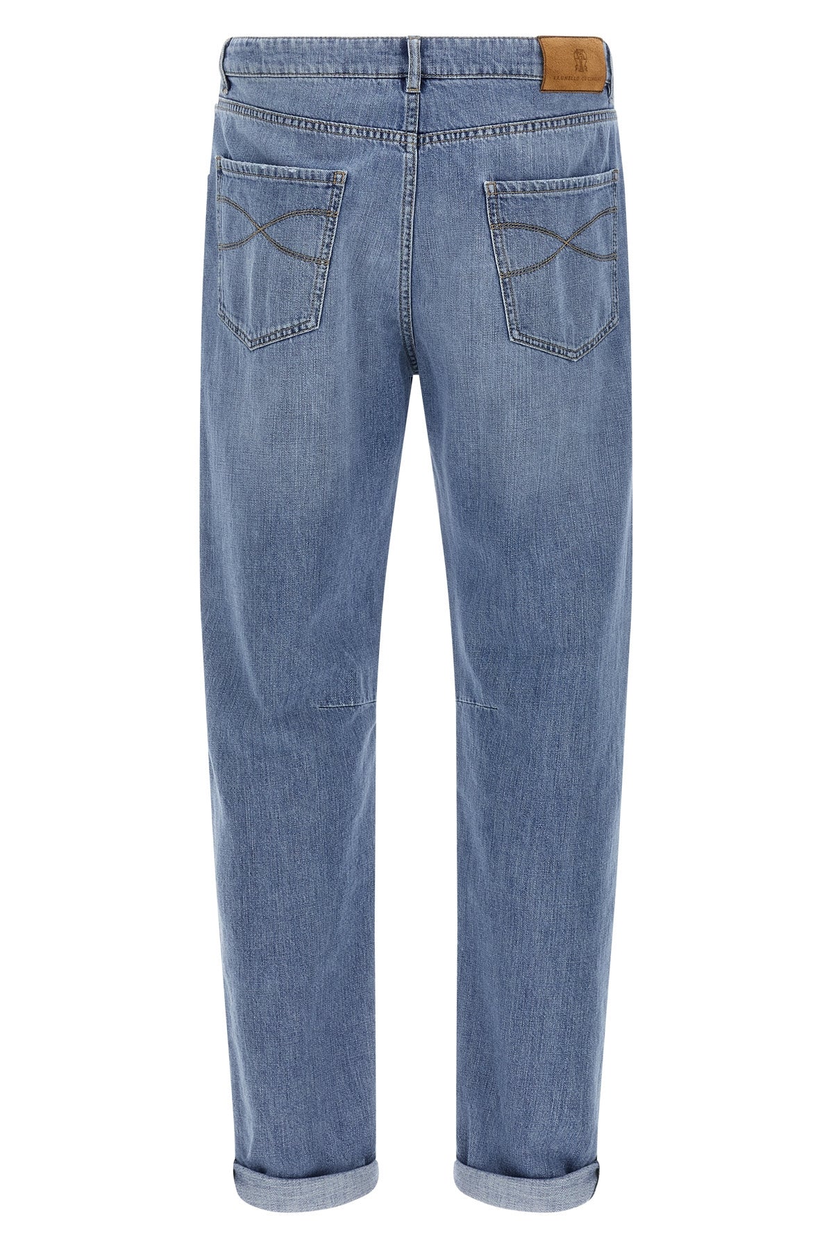 stonewashed cotton denim jeans