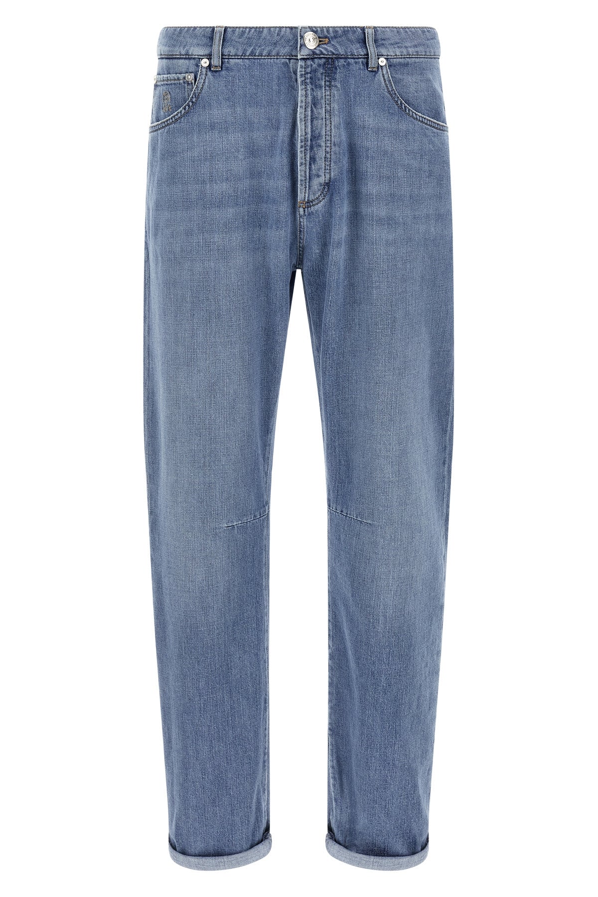 stonewashed cotton denim jeans