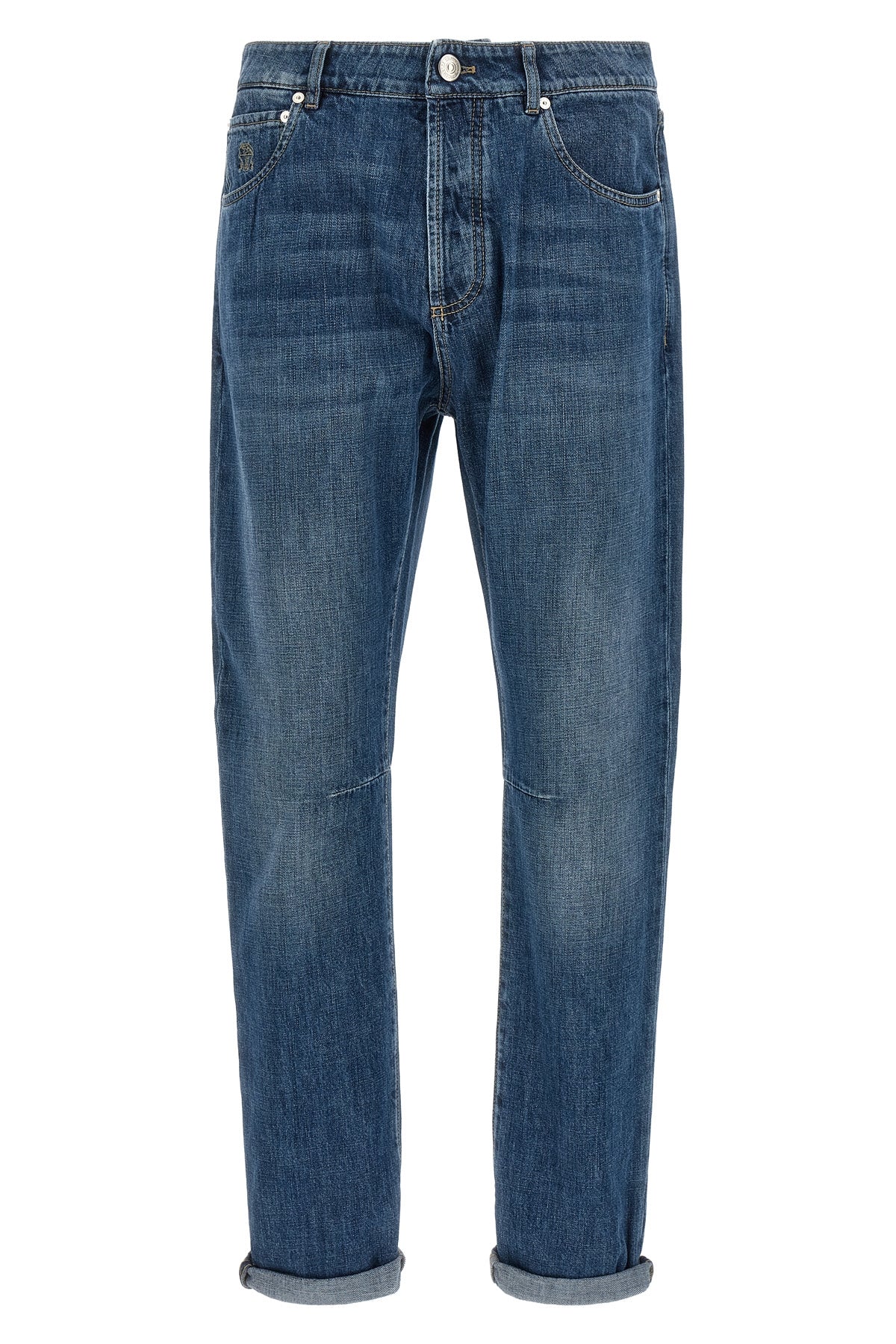 brunello cucinelli denim trousers