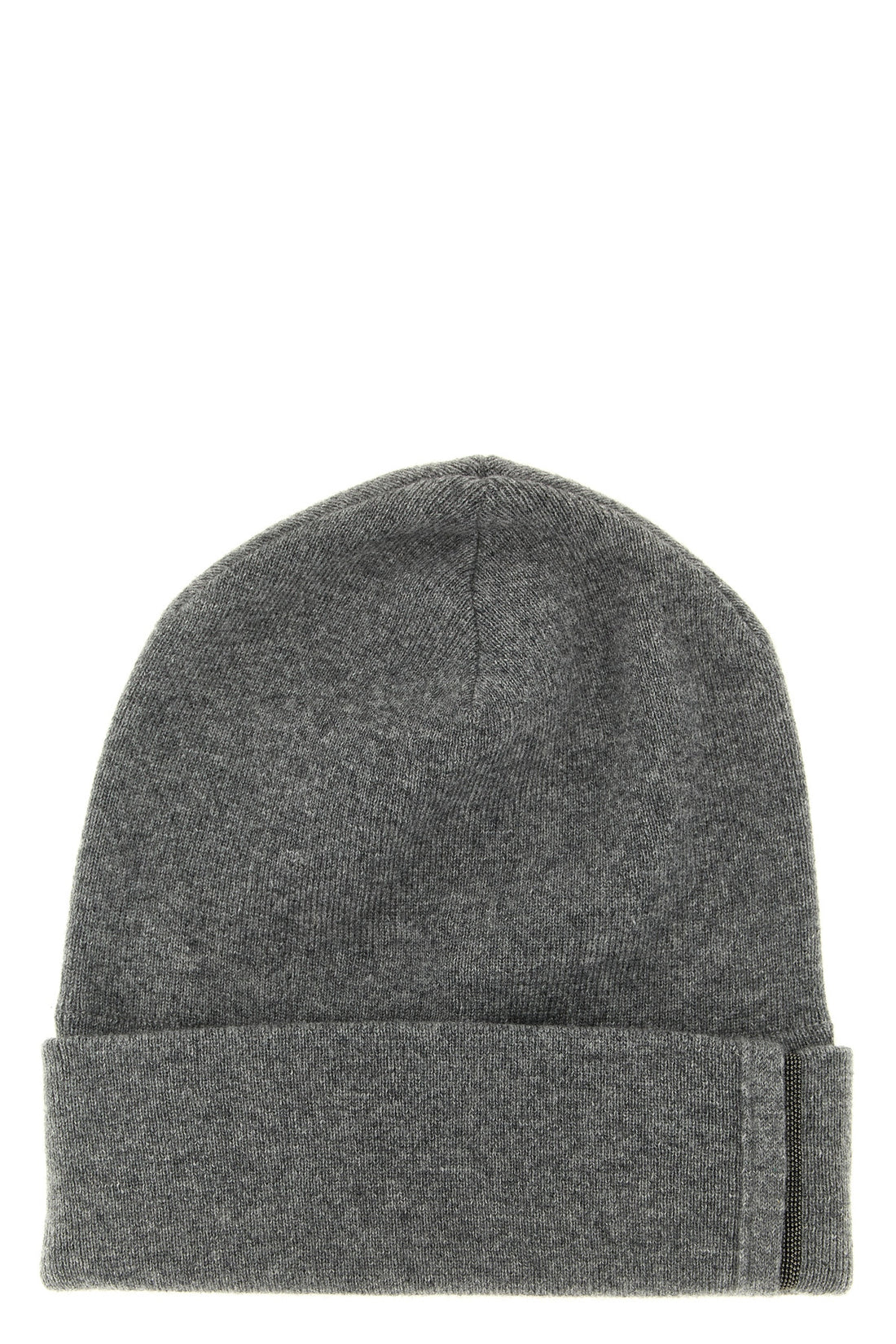 BRUNELLO CUCINELLI M pure cashmere shaved knit beanie micro ribbed pattern