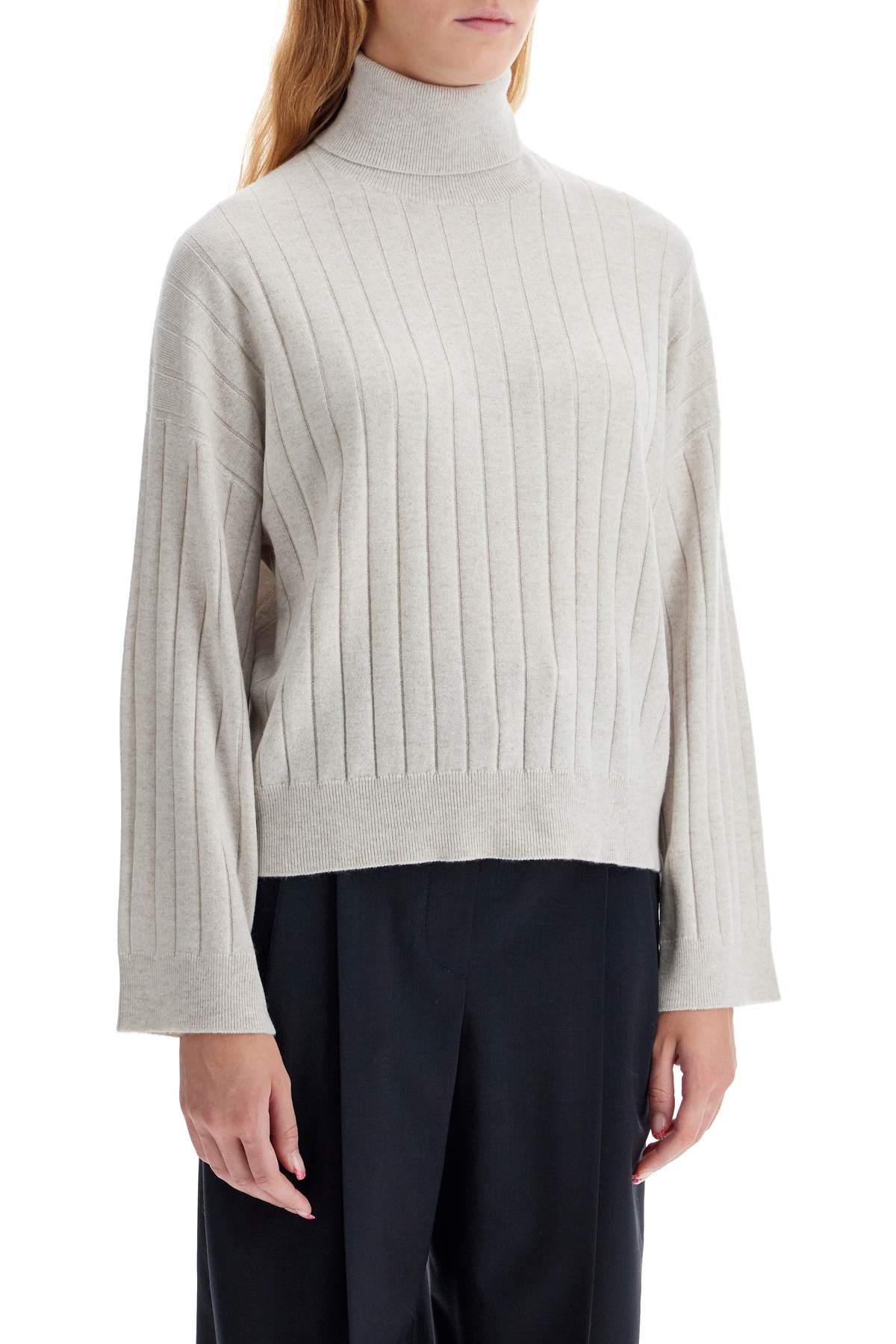 high-neck cashmere pullover sweater