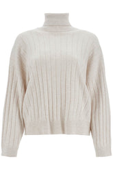 high-neck cashmere pullover sweater