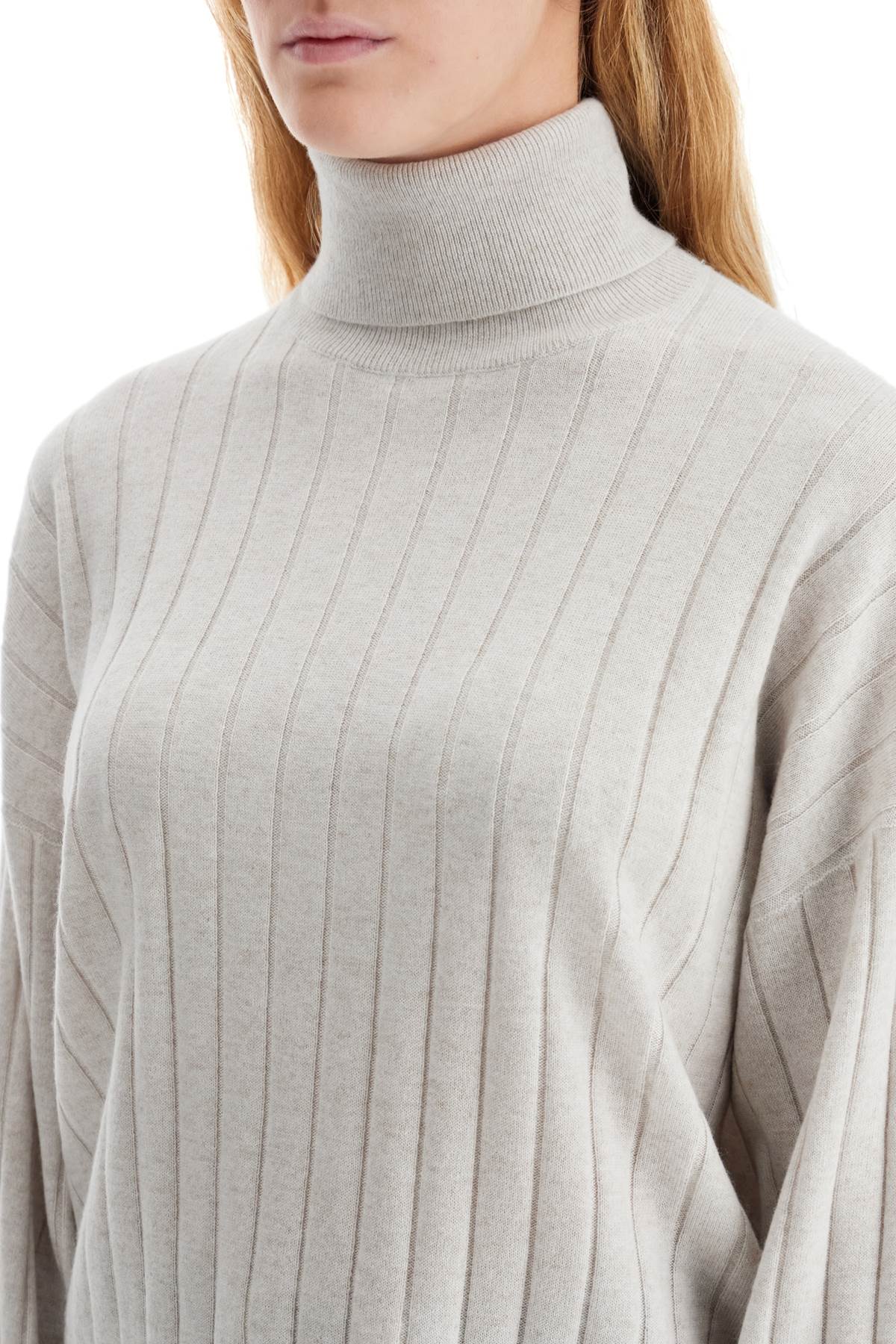 high-neck cashmere pullover sweater