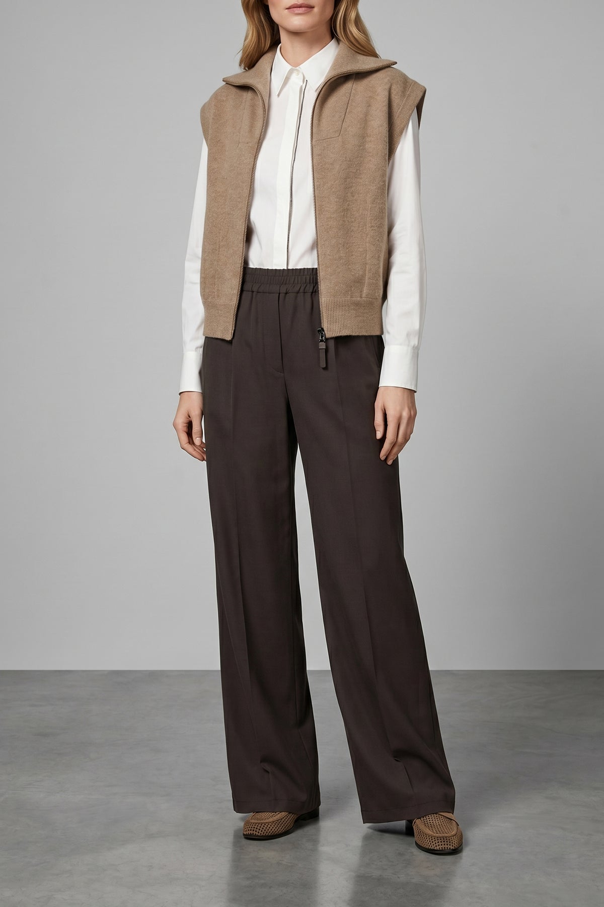 heavy mélange cashmere vest