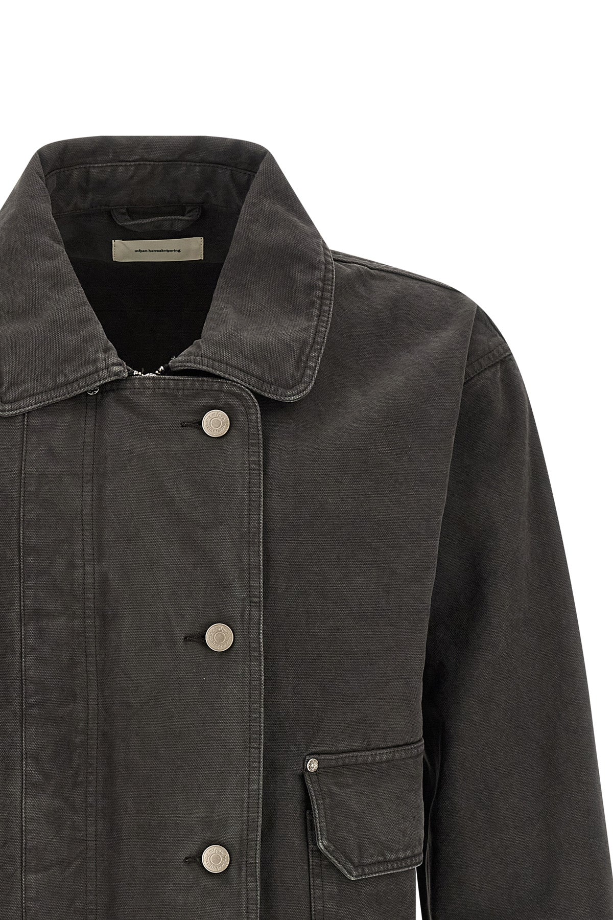 courier jacket in cotton canvas washed in a vintage-effect garment