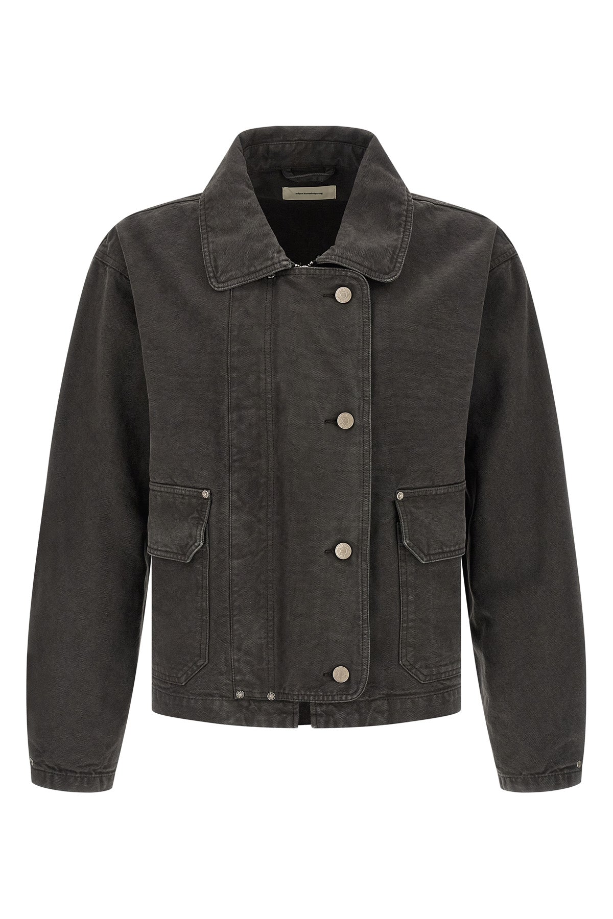 courier jacket in cotton canvas washed in a vintage-effect garment