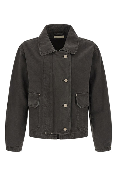 courier jacket in cotton canvas washed in a vintage-effect garment