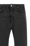 modified jeans in cotton denim cloth washed on the garment
