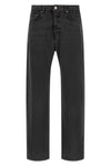 modified jeans in cotton denim cloth washed on the garment