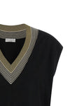 vest in light shaved cashmere and silk knit