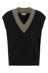 vest in light shaved cashmere and silk knit