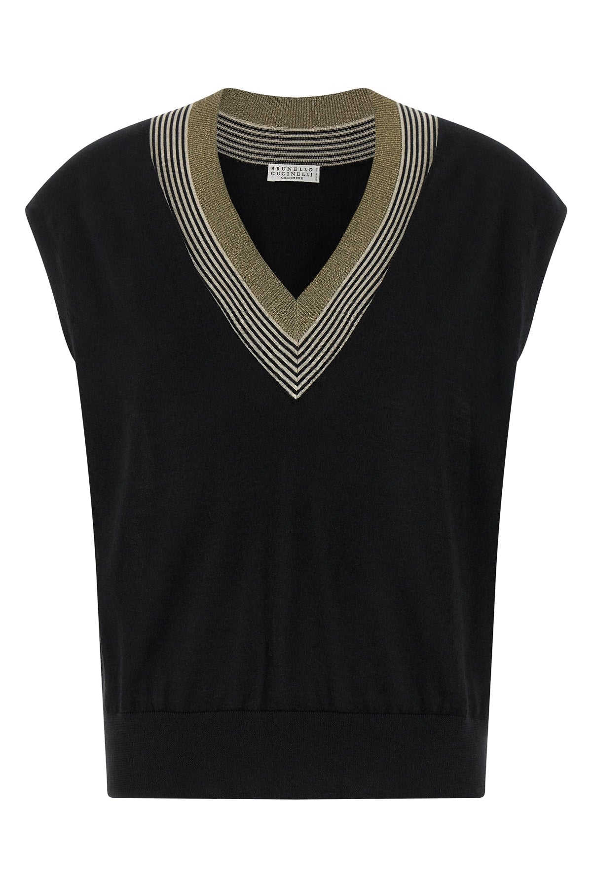 vest in light shaved cashmere and silk knit