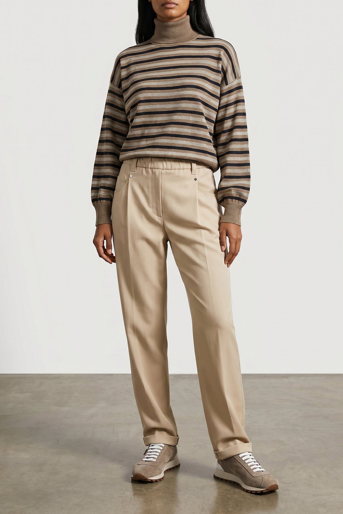 sparkling stripes sweater in a ribbed knit of virgin wool