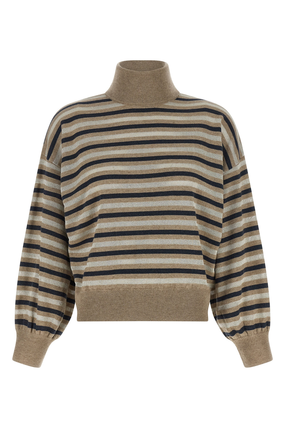 BRUNELLO CUCINELLI S sparkling stripes sweater in a ribbed knit of virgin wool