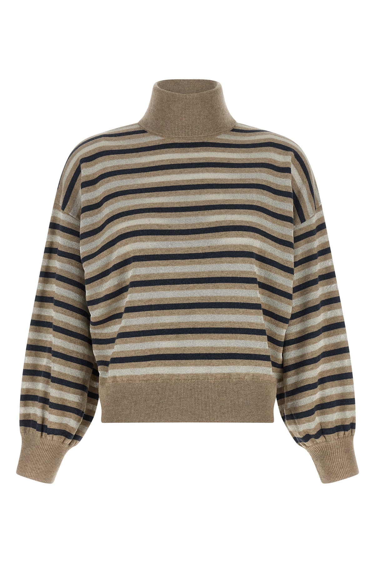 sparkling stripes sweater in a ribbed knit of virgin wool