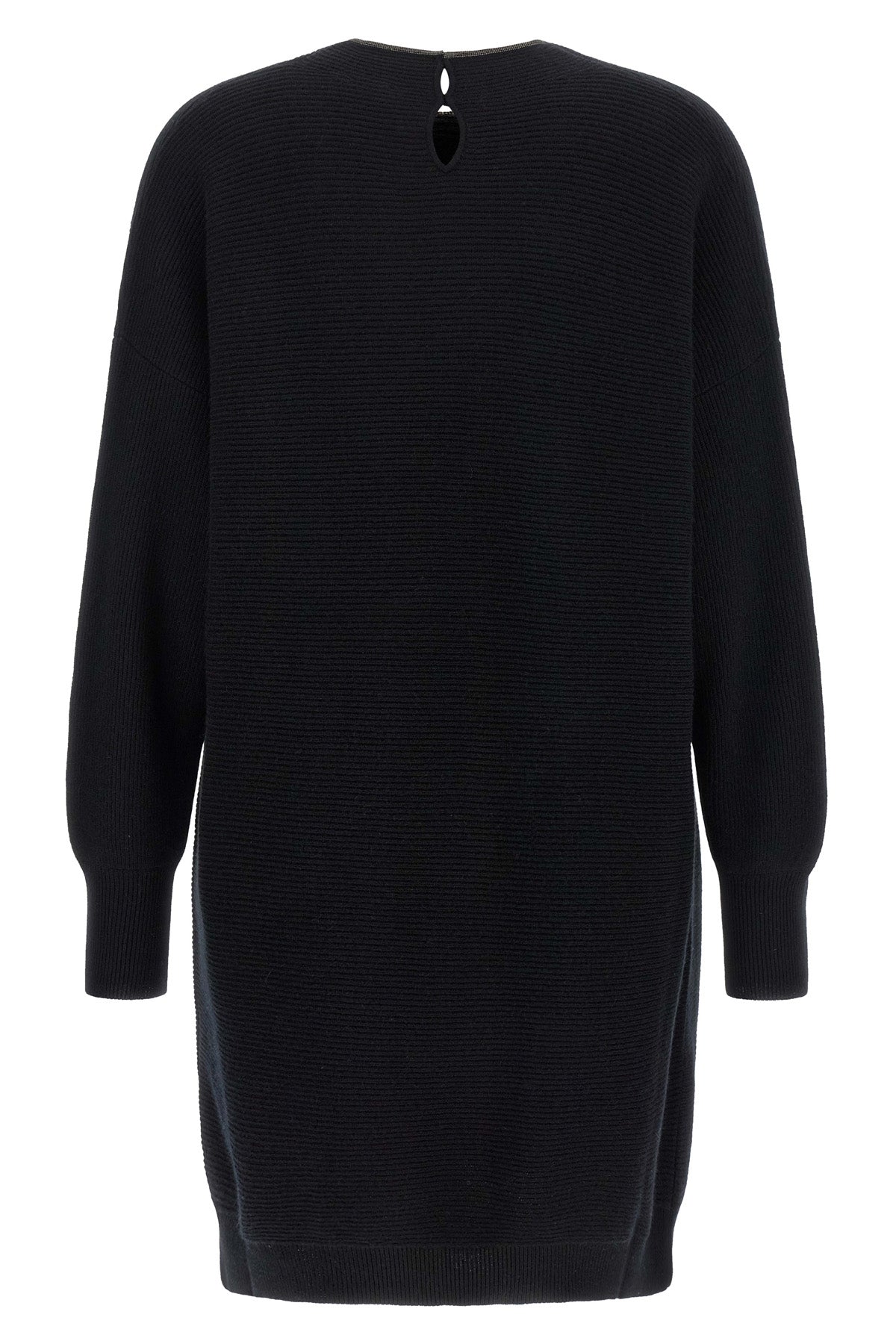 the brunello cucinelli horizontal ribbed knit mini dress exemplifies superior it