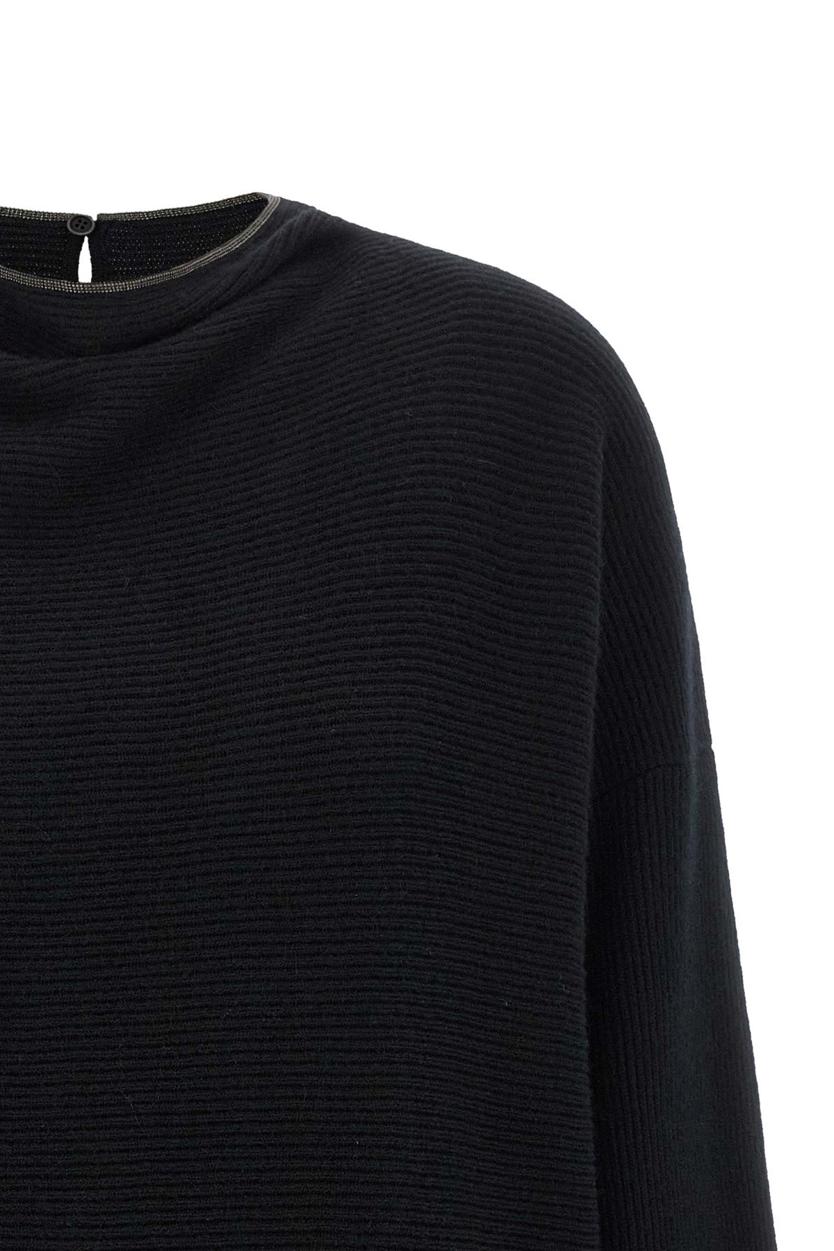 the brunello cucinelli horizontal ribbed knit mini dress exemplifies superior it