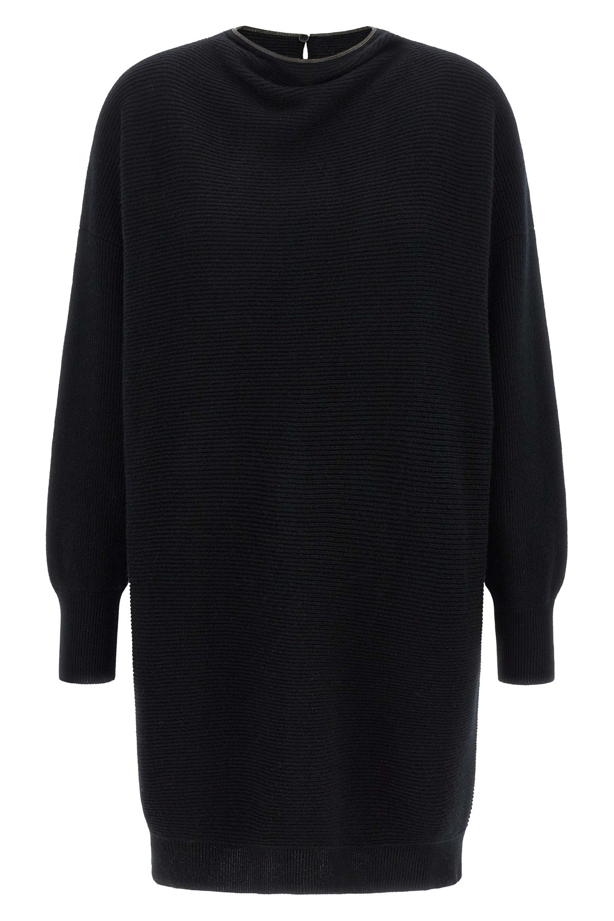the brunello cucinelli horizontal ribbed knit mini dress exemplifies superior it