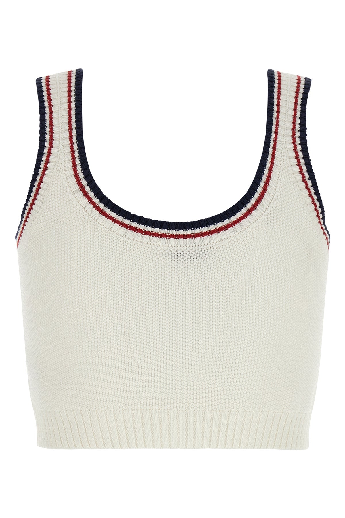 brunello cucinellis crop top - active cotton knit line is distinguished by a
