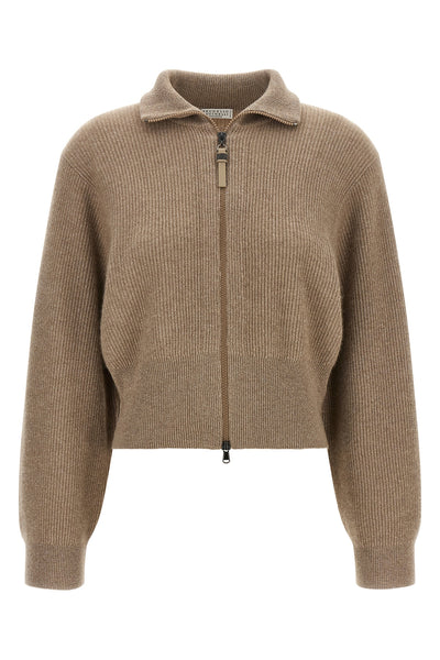 the brunello cucinelli sparkling cardigan redefines knitwear codes through a c